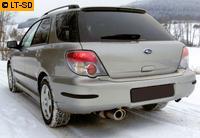 Subaru Impreza GC GF GD GG 2.0l FOX Sportauspuff 129x106mm oval eingerollt abgeschrägt mit Absorber (RohrØ 63mm)