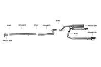 BASTUCK RACING Komplettanlage ab Kat. Ford Fiesta Typ JA8 ST 1.6l - rechts links je 1 x 90mm (RohrØ 63mm)