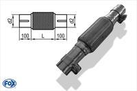 Flexibles Rohr Interlock Ø76mm Länge: 150mm Stutzen  Innenleben besteht aus Edelstahlwellrohr