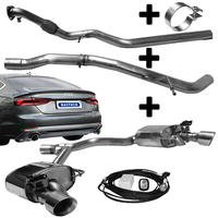 BASTUCK Duplex Klappen Racing Anlage ab Kat. ohne Partikelfilter Audi A4 B9 A5 F5 TFSI quattro re li je 1x100mm