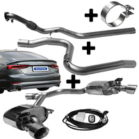 BASTUCK Duplex Klappen Racing Anlage ab Kat. ohne Partikelfilter Audi A4 B9 A5 F5 TFSI Front re li je 1x100mm