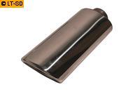 FOX Edelstahl Sportendrohr OVAL 86x54mm Ø - 200mm Länge - Oval, Eingerollt, Abgeschrägt, Mit Absorber - Typ 33