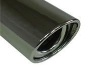 FOX Edelstahl Sportendrohr OVAL 115x85mm Ø - 300mm Länge - Oval, Eingerollt, Abgeschrägt, Mit Absorber - Typ 33