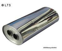 Universalschalldämpfer Oval zweiflutig Eingang Ø 55mm (d) Schallkörper B356 x H160 x L420mm Edelstahl