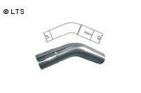 Edelstahl Uni-Rohrbogen 45° geweitet d1 Ø 40mm Radius: 75mm