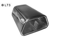 FOX Edelstahl Sportendrohr Trapez 142x78mm 200mm lange trapezförmig eingerollt gerade Typ 61