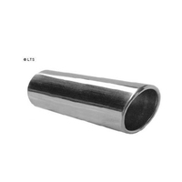 BASTUCK Edelstahl Endrohr gerade Länge 340mm Ø 90mm eingerollt schräg