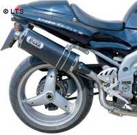 Mivv Sport-Line Oval High Up Carbon Schalldämpfer Slip on für TRIUMPH SPEED TRIPLE 955 Bj. 98-01