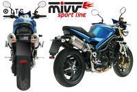 Mivv Sport-Line Oval High Up Titan Schalldämpfer Slip on für TRIUMPH SPEED TRIPLE 1050 Bj. 05-06