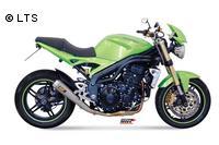Mivv Sport-Line X-cone Plus Low Down Edelstahl Endschalldämpfer Slip on für TRIUMPH SPEED TRIPLE 1050 ab Bj. 07