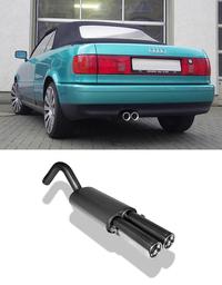 FOX Sportauspuff Audi 80 u. 90 Typ 89 1.6l bis 2.8l 1.6l D 1.6l TD 1.9l TD 2x76mm mit Absorber